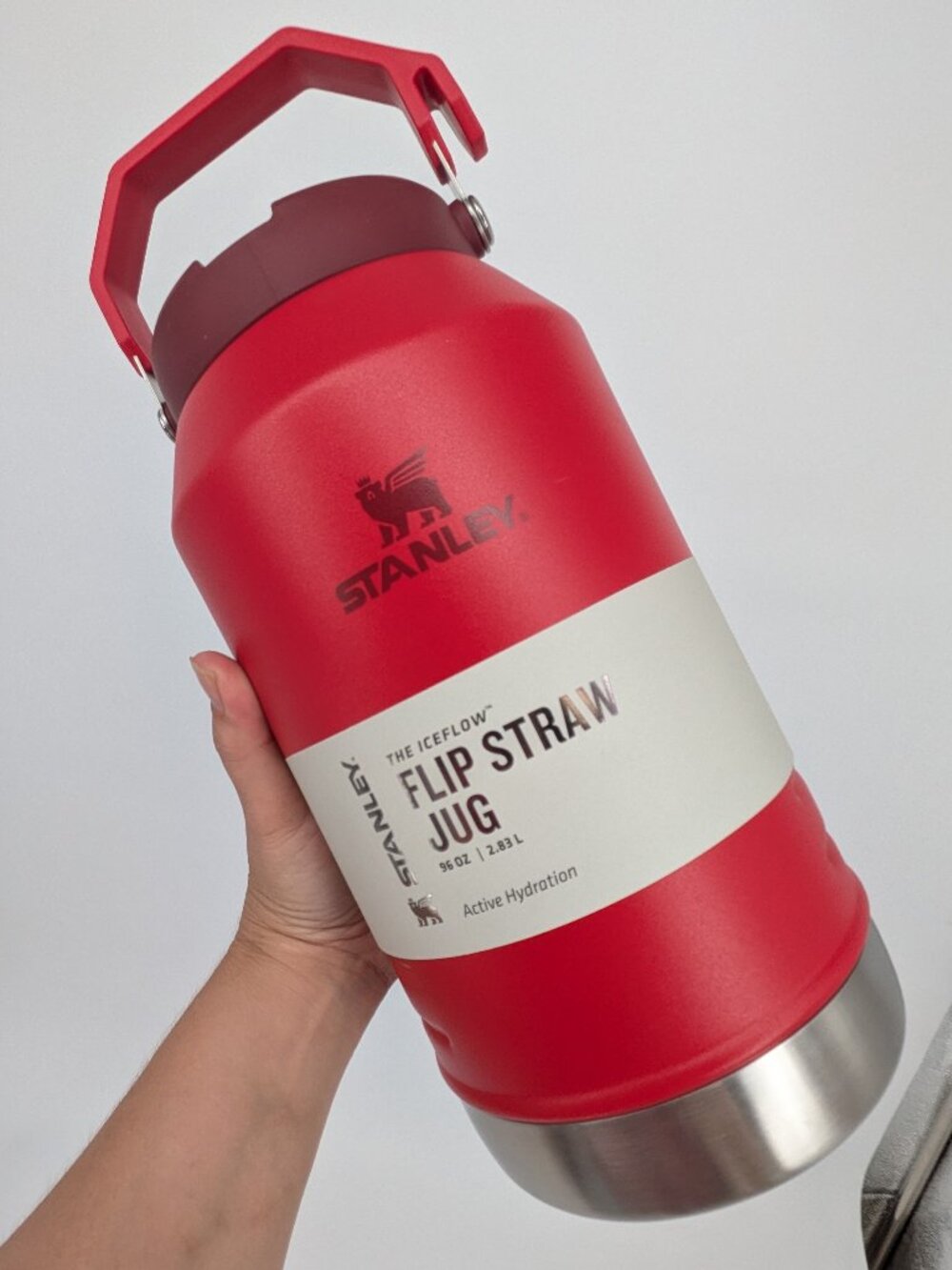 NEW Stanley IceFlow Jug Flip Straw 96 oz chili Red 32 Hrs 6 day ice Water Bottle